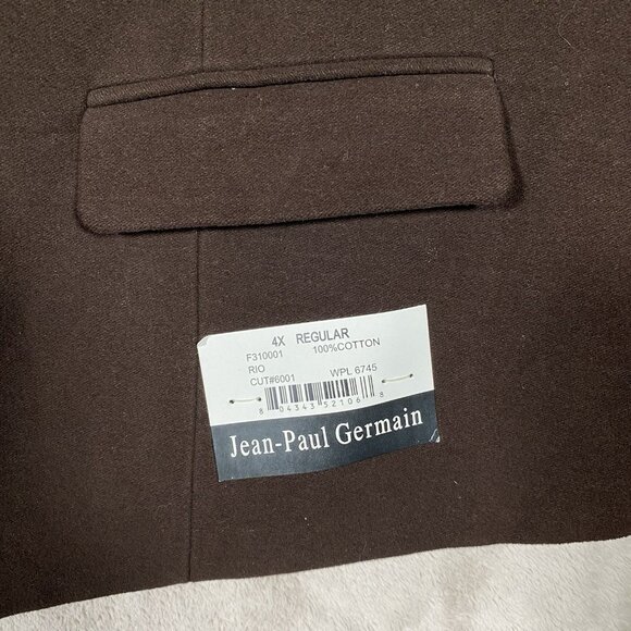 Vintage Jean Paul Germain Waistcoat Mens 4X Brown Cotton Suit Vest Western - Picture 6 of 15